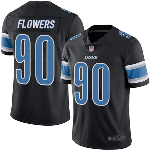 Detroit Lions Limited Black Men Trey Flowers Jersey NFL Football 90 Rush Vapor Untouchable